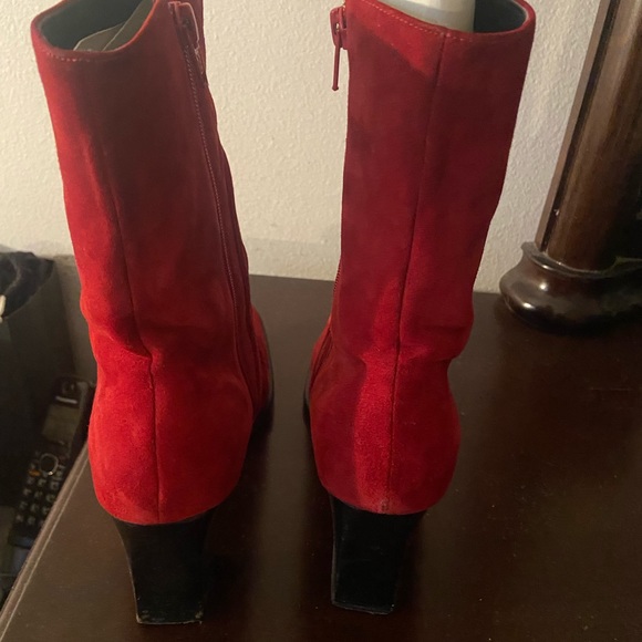 Red Suede Boots - Picture 3 of 7